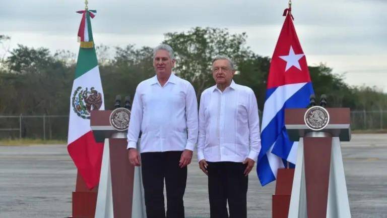Miguel Díaz-Canel y Andrés Manuel López Obrador sostuvieron un encuentro este sábado en Campeche.