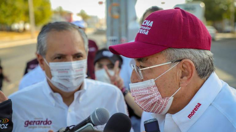 Gerardo Vargas Landeros y Rubén Rocha Moya, candidatos a la Alcaldía de Ahome y a Gobernador, respectivamente.