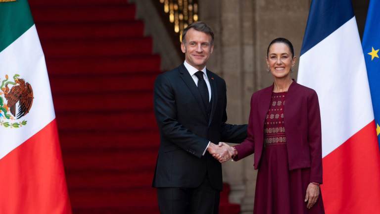La Presidenta Claudia Sheinbaum Pardo recibe en Palacio Nacional al Presidente de Francia, Emmanuel Macron.