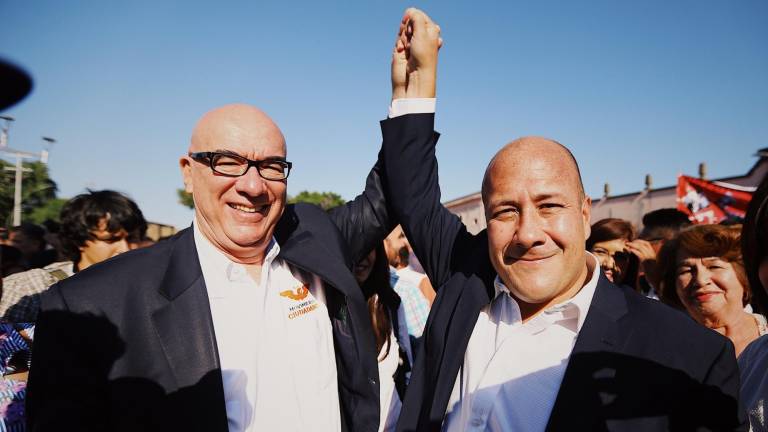 Dante Delgado y Enrique Alfaro durante las elecciones de 2018.