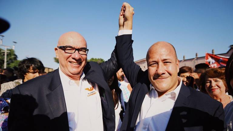 El dirigente nacional de Movimiento Ciudadano, Dante Delgado y el Gobernador de Jalisco, Enrique Alfaro.