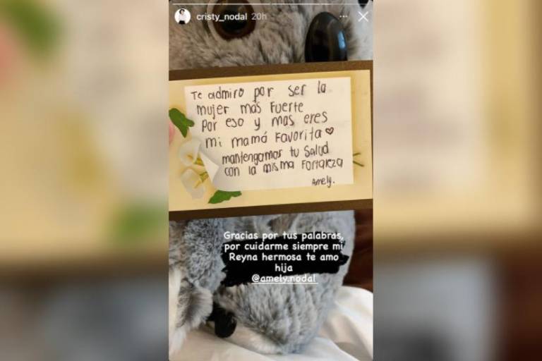 Cristy Nodal agradece a sus fans tras ser intervenida quirúrgicamente