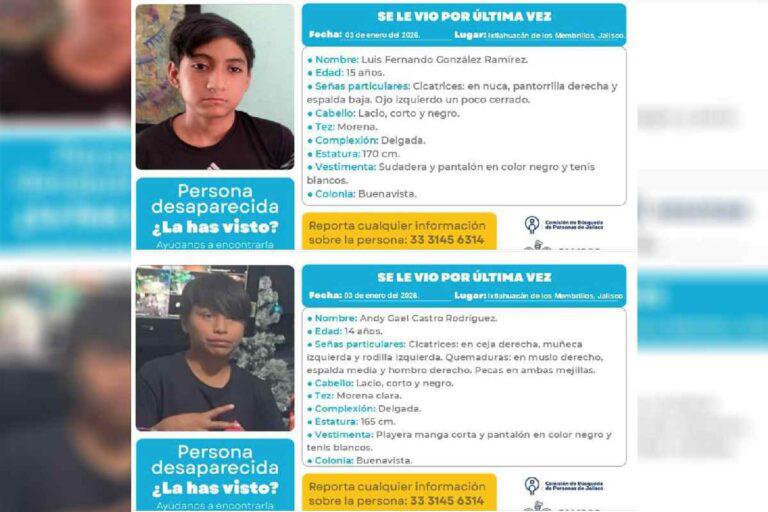 $!Desaparecen cinco adolescentes de entre 14 y 15 años en Ixtlahuacán de los Membrillos, Jalisco