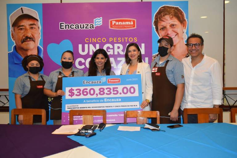 Entrega Grupo Panamá lo recaudado en la campaña ‘5 pesitos un gran corazón’, a favor de Encauza
