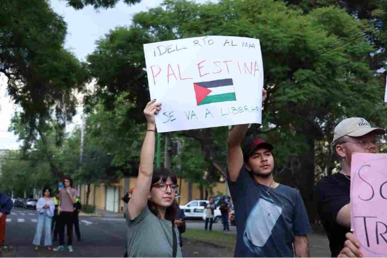Protestan en la Embajada de Israel en México contra ‘exterminio’ del pueblo palestino