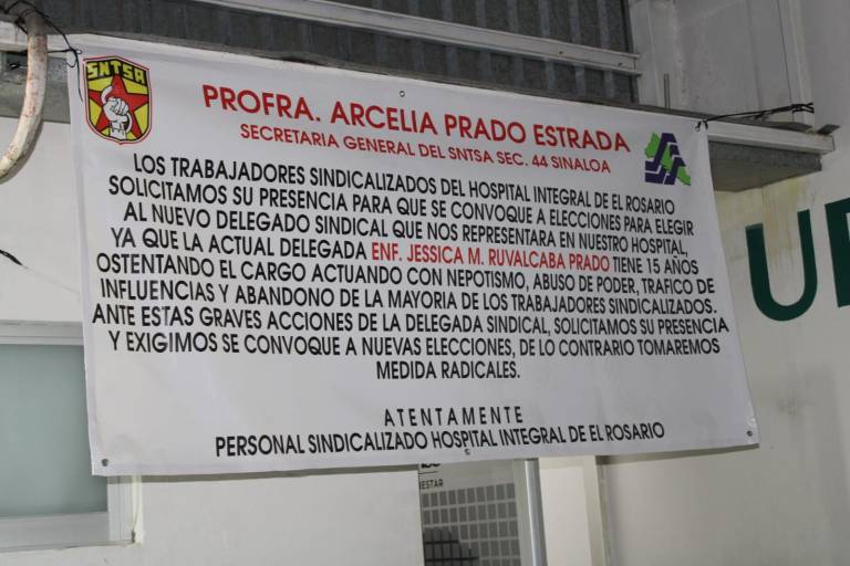 Protesta en Hospital Integral de Rosario es para que haya elección, dice Manuel Pineda