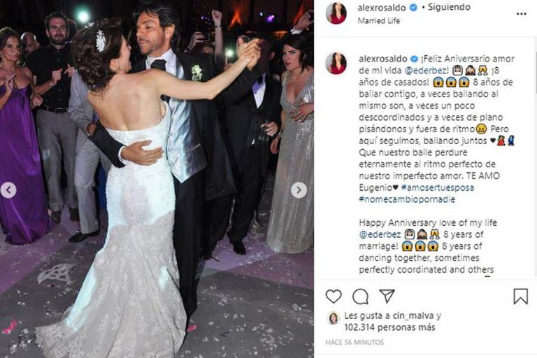 Celebran 15 años de relación Alessandra Rosaldo y Eugenio Derbez