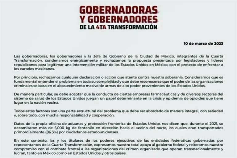 Exigen a republicanos no amenazar con intervención militar en México