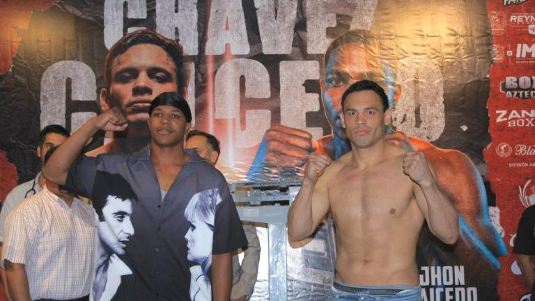 Chávez Jr. y Caicedo aprueban el pesaje y dejan lista la pelea estelar.