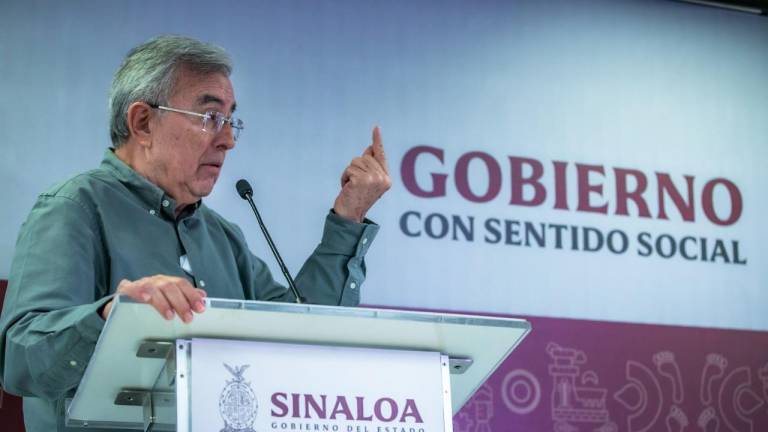 Rubén Rocha Moya durante la conferencia semanera.