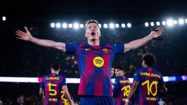 Robert Lewandowski fue de las figuras en la goleada del Barcelona sobre el Newcastle.