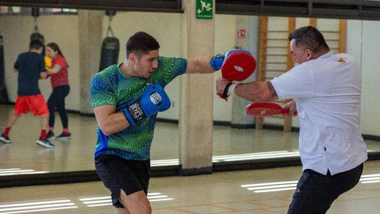 Marco Verde y Radamés Hernández en un entrenamiento.