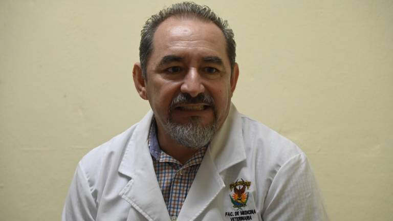 Joel Gaxiola, doctor de la Clínica de Pequeñas Especies de la UAS, urge a que las mascotas reciban las vacunas correspondientes.