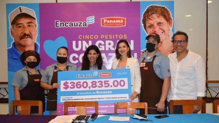 Entrega Grupo Panamá lo recaudado en la campaña ‘5 pesitos un gran corazón’, a favor de Encauza