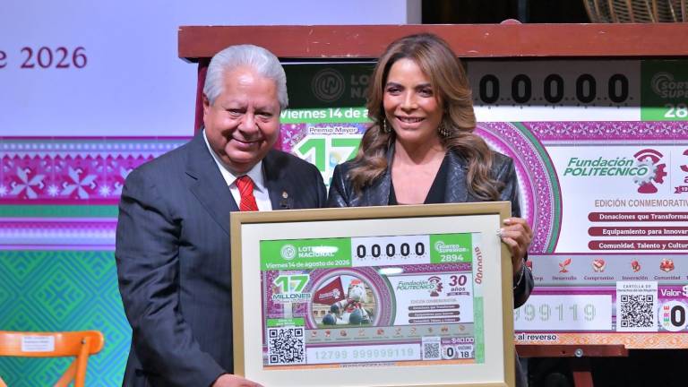 Presenta Lotería Nacional billete de Sorteo Superior que rinde homenaje al 30 aniversario de la Fundación Politécnico