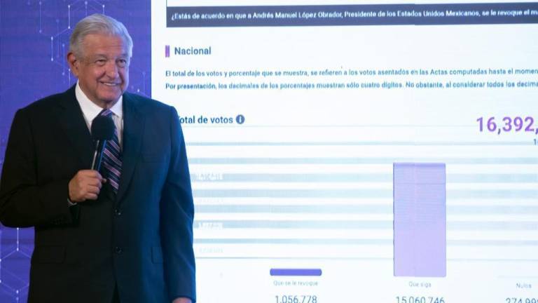 El presidente Andrés Manuel López Obrador en la conferencia matutina.