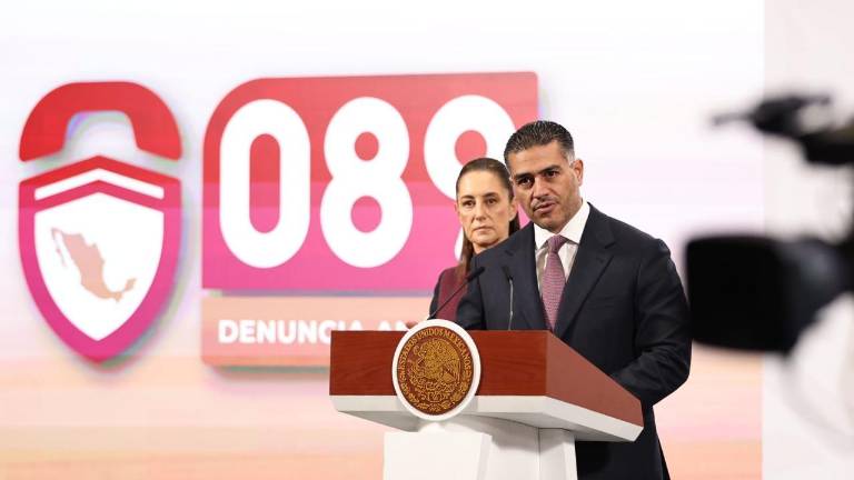 Omar García Harfuch durante la conferencia de prensa “Las Mañaneras del Pueblo” del Gobierno Federal.