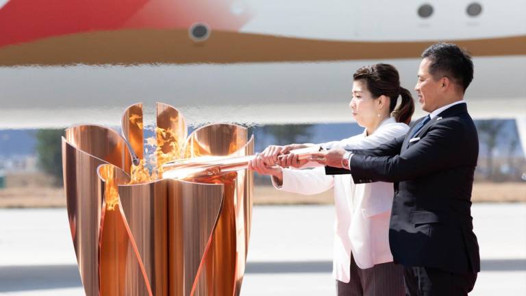 La ceremonia de encendido de la llama de los Juegos Olímpicos de Tokio en Fukuoka, el martes 11 de mayo de 2011.