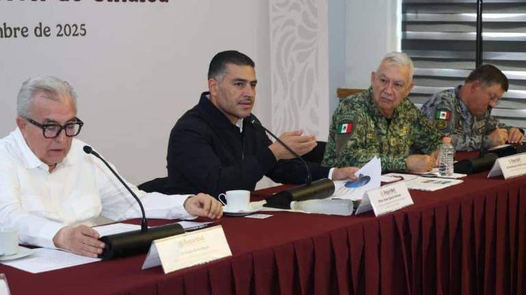 Reunión del Gabinete de Seguridad en Culiacán encabezada por Omar García Harfuch.
