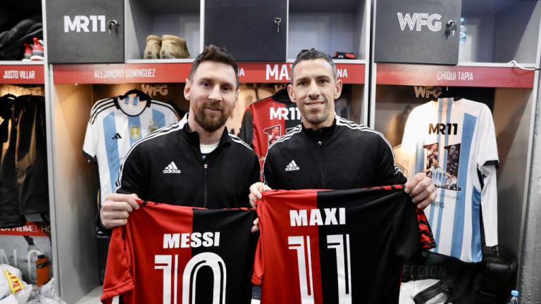 Lionel Messi y Maxi Rodríguez.