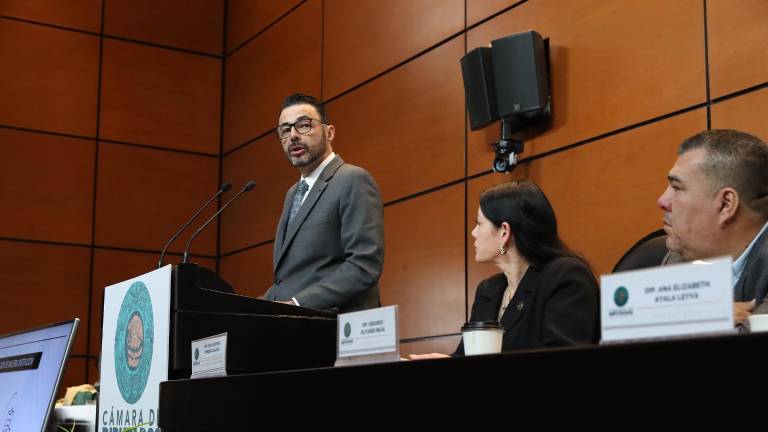 Aureliano Hernández Palacios Cardel, titular de la ASF, en la entrega del primer informe de auditorías en la Cámara de Diputados.