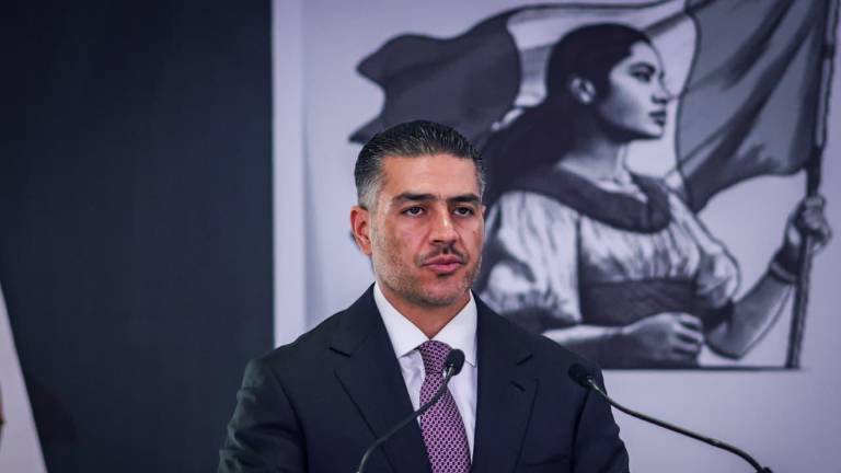 Omar García Harfuch, Secretario de Seguridad y Protección Ciudadana en conferencia de prensa en Culiacán.