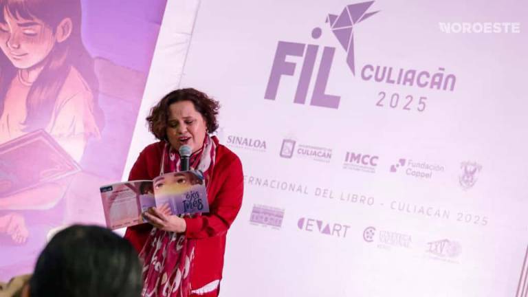 Georgina Martínez presentó su libro “En los ojos de Inés”, en el marco de la tercera edición de la Feria Internacional del Libro Culiacán 2025.