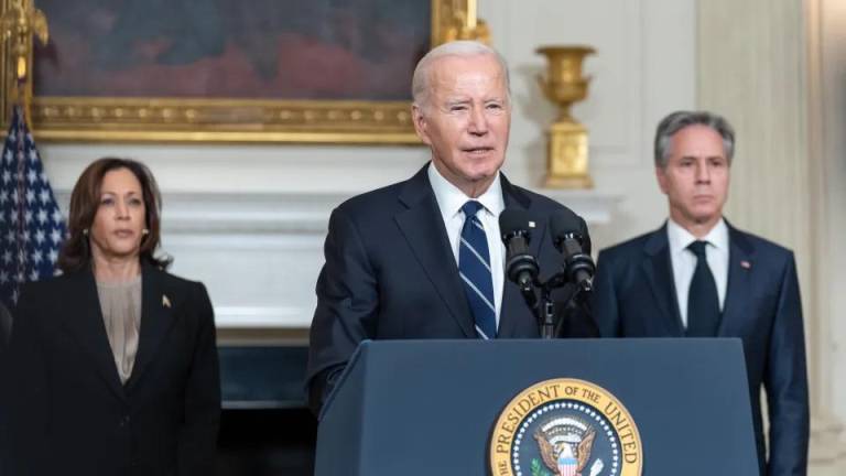 El Presidente Joe Biden durante el mensaje condenando los ataques contra Israel.