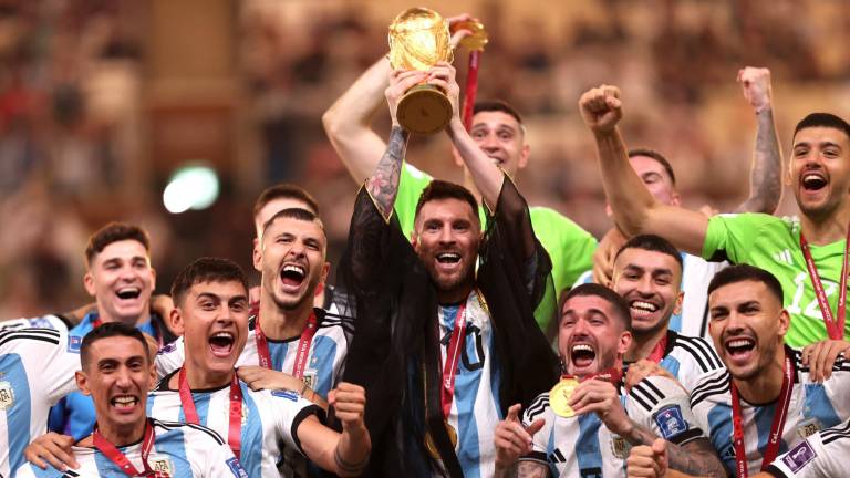 Argentina festeja la obtención de la Copa del Mundo.