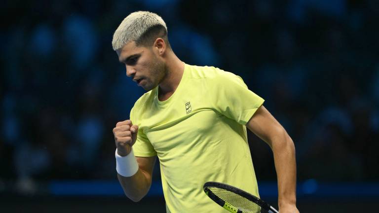 Carlos Alcaraz se estrenó este domingo en las Nitto ATP Finals frente a Alex de Miñaur.