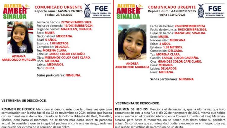 Autoridades estatales emitieron dos fichas de búsqueda para dar con el paradero de las hermanas.
