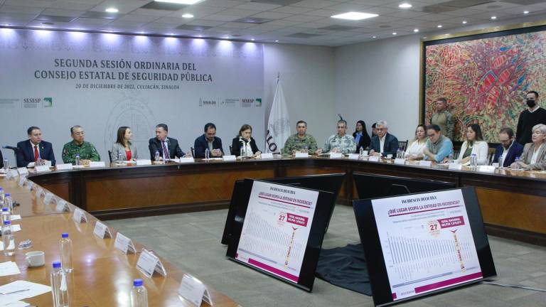 Sesión del Consejo Estatal de Seguridad Pública de Sinaloa.