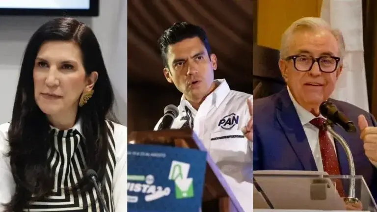 Kenia López Rabadán, Jorge Romero y Rubén Rocha Moya.
