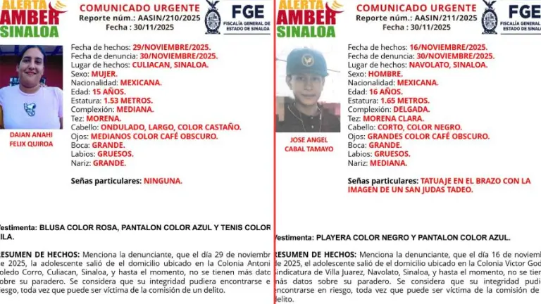 Autoridades estatales activaron protocolos de búsqueda tras la desaparición de dos menores.