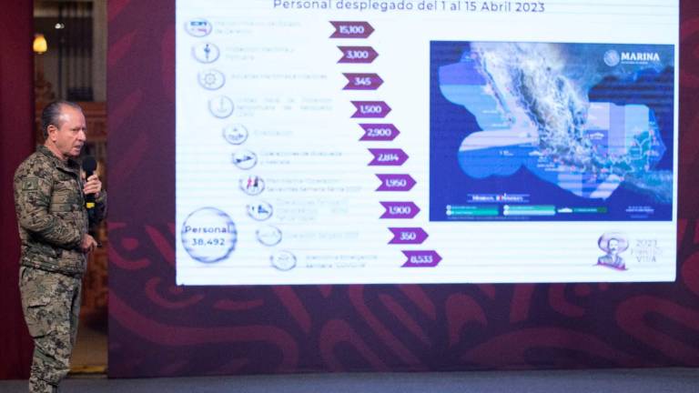 El Almirante José Rafael Ojeda Durán, Secretario de Marina, rinde informe ante el Presidente Andrés Manuel López Obrador.