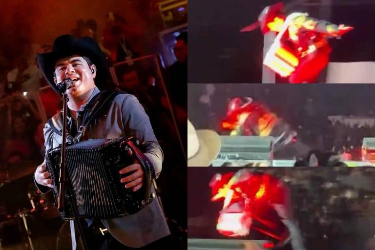 Vive Alfredo Olivas divertido momento tras caerse en pleno concierto en Los Mochis