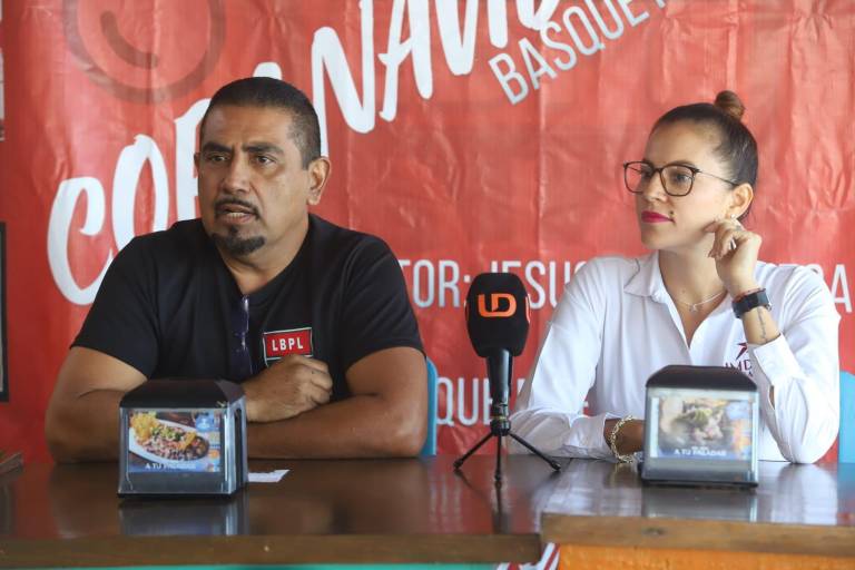 Jesús Regalado y Marlene Venegas, presentaron la Copa Navideña de Basquetbol 2025.