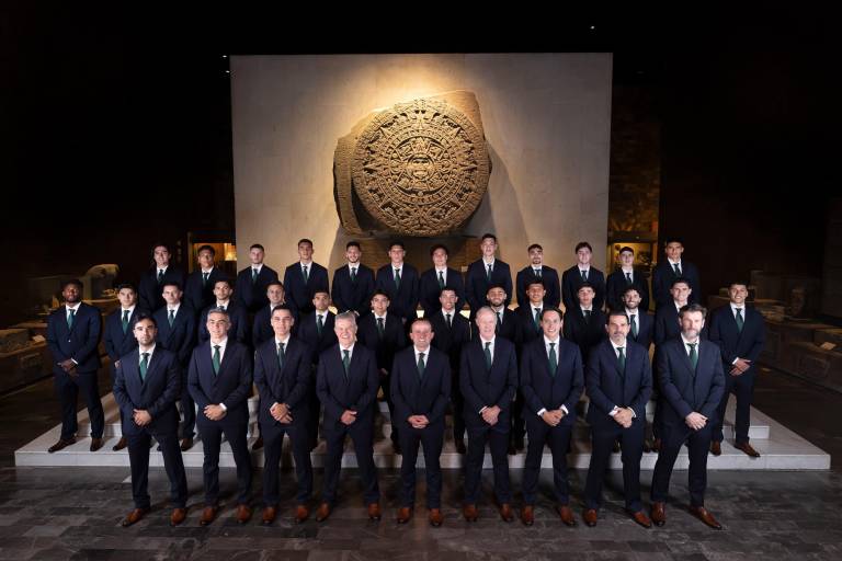 La Selección Mexicana de futbol se toma la foto oficial para el Mundial en Museo de Antropología