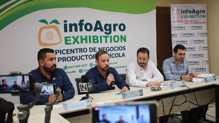 Conferencia de prensa para dar a conocer el evento InoAgro Exhibition, que se llevará a cabo en Mazatlán en mayo.