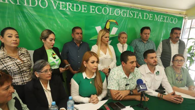 Conferencia de prensa del Partido Verde Ecologista de México.