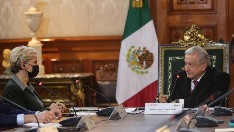 El Presidente de México, Andrés Manuel López Obrador, con la secretaria de Energía de Estados Unidos, Jennifer Granholm.
