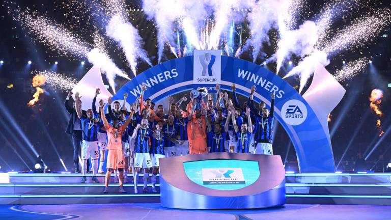 Inter celebra su séptima Supercopa.