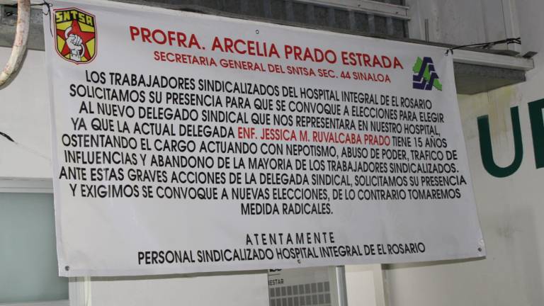 Manta colocada en el Hospital Integral de Rosario.
