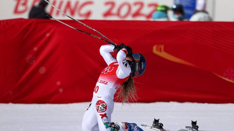 Sarah Schleper participa en el Super-G.