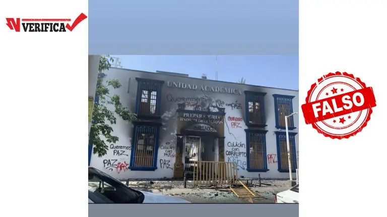 Una fotografía difundida en TikTok, con presuntos daños en la Preparatoria Hermanos Flores Magón, resultó ser creada con inteligencia artificial.