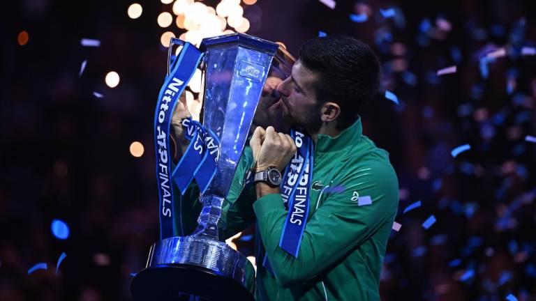 Novak Djokovic celebra la victoria en Turín.