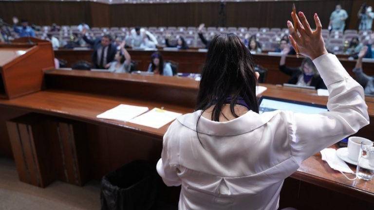 Votación en el Congreso del Estado.