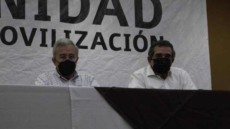 Rubén Rocha Moya, precandidato a la Gubernatura de Sinaloa, y Héctor Melesio Cuén Ojeda, presidente del PAS.