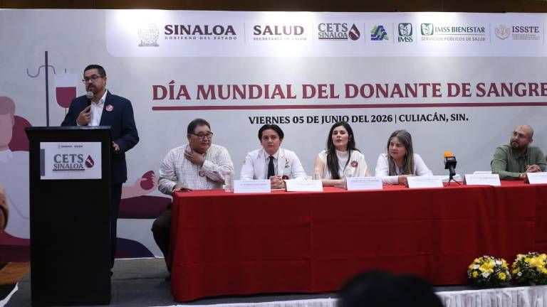 Autoridades de salud de Sinaloa conmemoran el Día Mundial del Donante de Sangre.