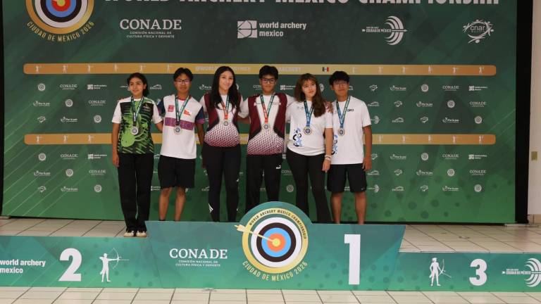 La dupla sinaloense de Ximena Sarahí Ortiz y Rafael Aguilar se impuso en la final de equipo mixto recurvo Sub 18.